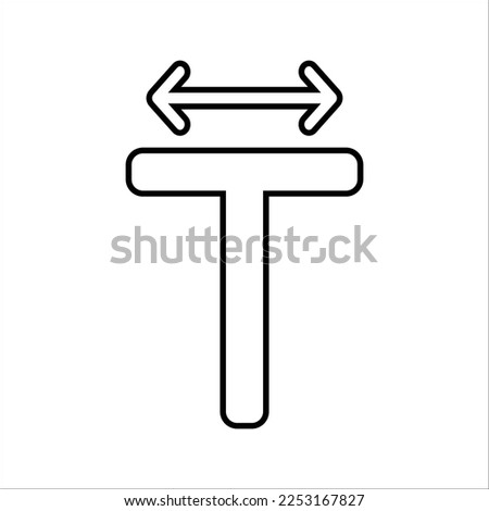 Text Scale Horizontal Icon in Line Style