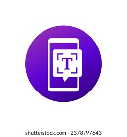 text scan icon with a phone