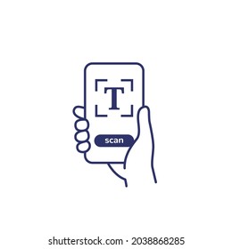 text scan icon with a smart phone