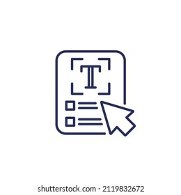 text scan line icon on white