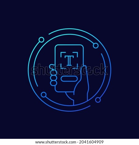 text scan line icon with a smart phone