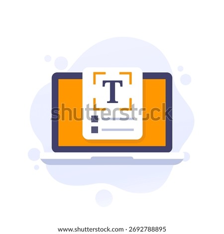 text scan vector icon, flat design