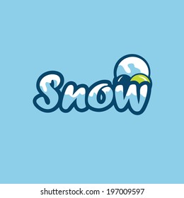 Text for seasons winter with blue background 
