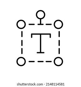 Text selecting and editing tool. Typography in design. Pixel perfect, editable stroke icon