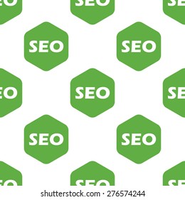Text SEO in octagon, repeated on white background