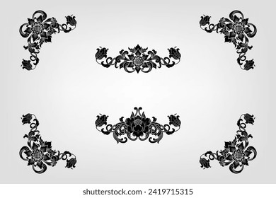 Text separator Baroque decoratice divider book typography ornament design elements vintage dividing shapes Border illustration