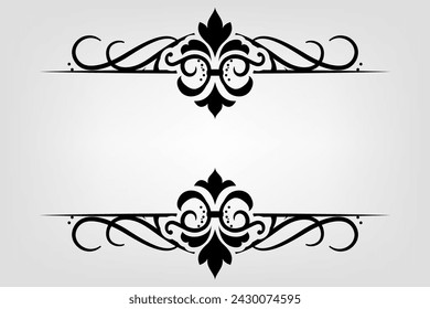 Text separator Baroque decoratice divider book typography ornament design elements vintage dividing shapes Border illustration
