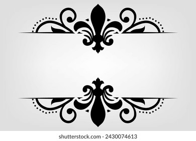 Text separator Baroque decoratice divider book typography ornament design elements vintage dividing shapes Border illustration