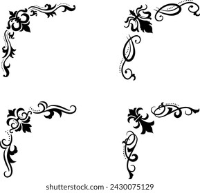 Text separator Baroque decoratice divider book typography ornament design elements vintage dividing shapes Border illustration