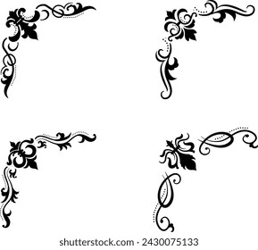 Text separator Baroque decoratice divider book typography ornament design elements vintage dividing shapes Border illustration