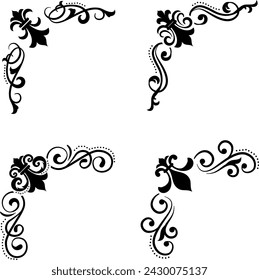 Text separator Baroque decoratice divider book typography ornament design elements vintage dividing shapes Border illustration