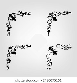 Text separator Baroque decoratice divider book typography ornament design elements vintage dividing shapes Border illustration