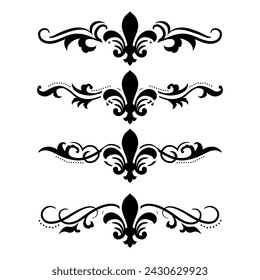 Text separator Baroque decoratice divider book typography ornament design elements vintage dividing shapes Border illustration