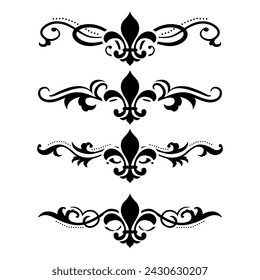 Text separator Baroque decoratice divider book typography ornament design elements vintage dividing shapes Border illustration