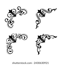 Text separator Baroque decoratice divider book typography ornament design elements vintage dividing shapes Border illustration