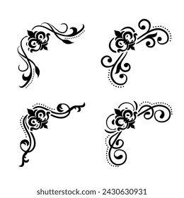 Separador de texto Barroco decorativo divisor libro tipografía ornamento elementos de diseño vintage formas de división Ilustración de borde