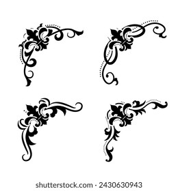 Text separator Baroque decoratice divider book typography ornament design elements vintage dividing shapes Border illustration