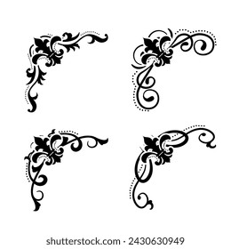 Text separator Baroque decoratice divider book typography ornament design elements vintage dividing shapes Border illustration