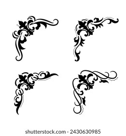 Separador de texto Barroco decorativo divisor libro tipografía ornamento elementos de diseño vintage formas de división Ilustración de borde