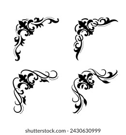 Text separator Baroque decoratice divider book typography ornament design elements vintage dividing shapes Border illustration