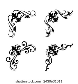 Text separator Baroque decoratice divider book typography ornament design elements vintage dividing shapes Border illustration