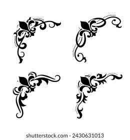 Text separator Baroque decoratice divider book typography ornament design elements vintage dividing shapes Border illustration