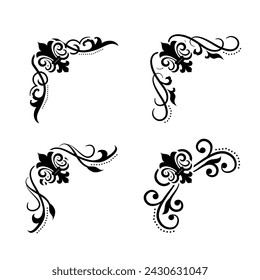 Text separator Baroque decoratice divider book typography ornament design elements vintage dividing shapes Border illustration