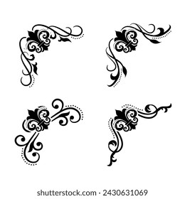 Text separator Baroque decoratice divider book typography ornament design elements vintage dividing shapes Border illustration