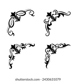 Text separator Baroque decoratice divider book typography ornament design elements vintage dividing shapes Border illustration