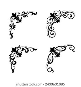 Text separator Baroque decoratice divider book typography ornament design elements vintage dividing shapes Border illustration