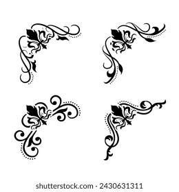 Text separator Baroque decoratice divider book typography ornament design elements vintage dividing shapes Border illustration