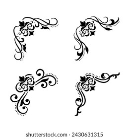 Separador de texto Barroco decorativo divisor libro tipografía ornamento elementos de diseño vintage formas de división Ilustración de borde