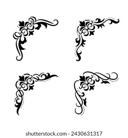 Text separator Baroque decoratice divider book typography ornament design elements vintage dividing shapes Border illustration