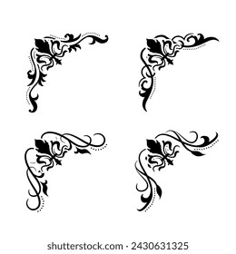 Separador de texto Barroco decorativo divisor libro tipografía ornamento elementos de diseño vintage formas de división Ilustración de borde