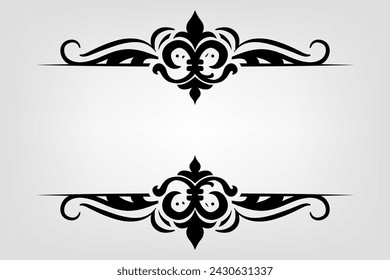 Text separator Baroque decoratice divider book typography ornament design elements vintage dividing shapes Border illustration