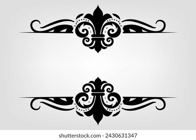 Text separator Baroque decoratice divider book typography ornament design elements vintage dividing shapes Border illustration