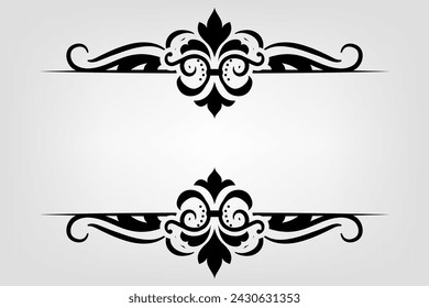 Text separator Baroque decoratice divider book typography ornament design elements vintage dividing shapes Border illustration