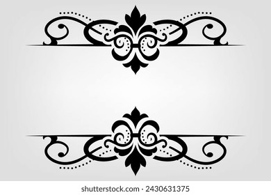 Text separator Baroque decoratice divider book typography ornament design elements vintage dividing shapes Border illustration