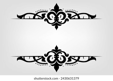 Text separator Baroque decoratice divider book typography ornament design elements vintage dividing shapes Border illustration