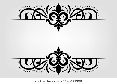 Text separator Baroque decoratice divider book typography ornament design elements vintage dividing shapes Border illustration