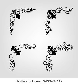 Text separator Baroque decoratice divider book typography ornament design elements vintage dividing shapes Border illustration
