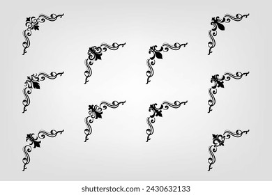 Separador de texto Barroco decorativo divisor libro tipografía ornamento elementos de diseño vintage formas de división Ilustración de borde