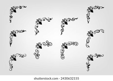 Text separator Baroque decoratice divider book typography ornament design elements vintage dividing shapes Border illustration