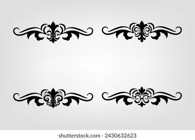Text separator Baroque decoratice divider book typography ornament design elements vintage dividing shapes Border illustration
