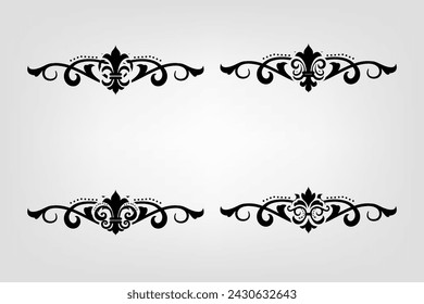 Text separator Baroque decoratice divider book typography ornament design elements vintage dividing shapes Border illustration