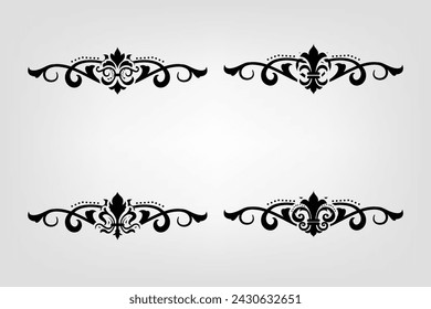 Text separator Baroque decoratice divider book typography ornament design elements vintage dividing shapes Border illustration