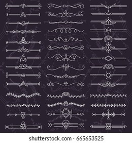 Text Separator Decoratice Book Typography Ornament Design Elements Vector Vintage Shapes Set Illustration