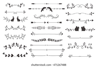 Text separators decoration vector set.