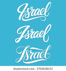 Conjunto de texto dibujado a mano Israel.