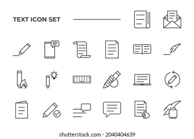 text set icon, isolated text set sign icon, vector illustration